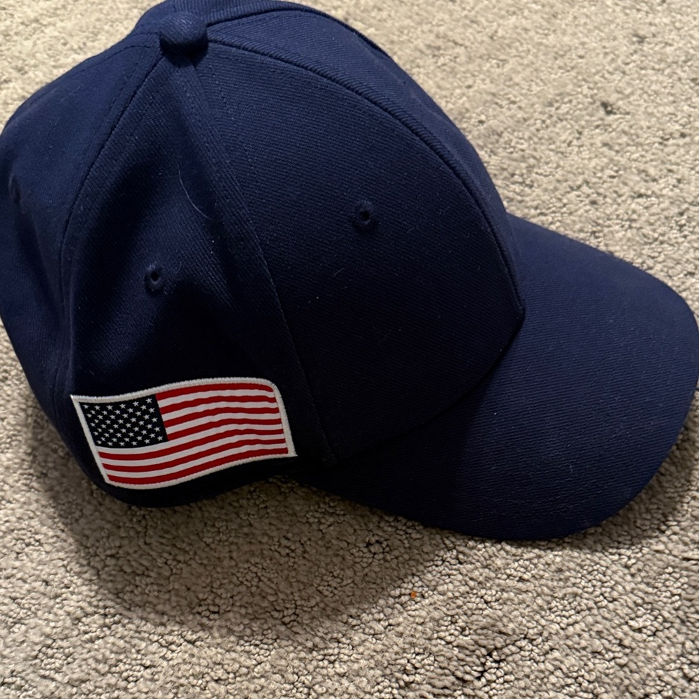 U.S. Ski team kappa Olympic team Blue Baseball Cap with American Flag Patch